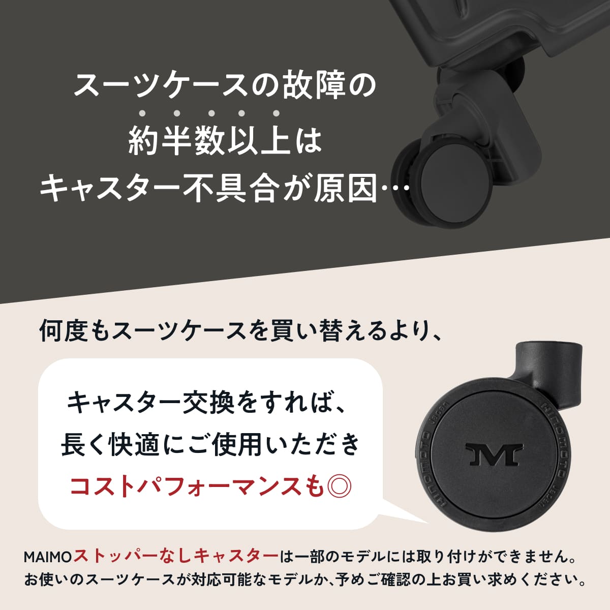 【HINOMOTO製超静音】スペアキャスター（ストッパーなし）