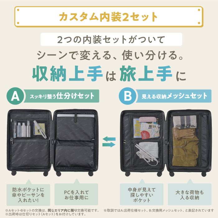 2種類内装洗える、交換できる　多段階調節可能キャリーバーに　5cm拡張　HACOBO plus