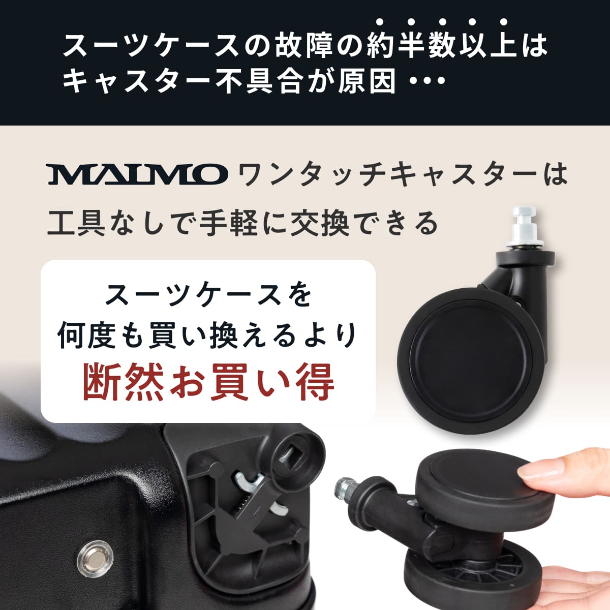 【ワンタッチキャスター・交換用4個セット】PROTES・HOOKBLE専用
