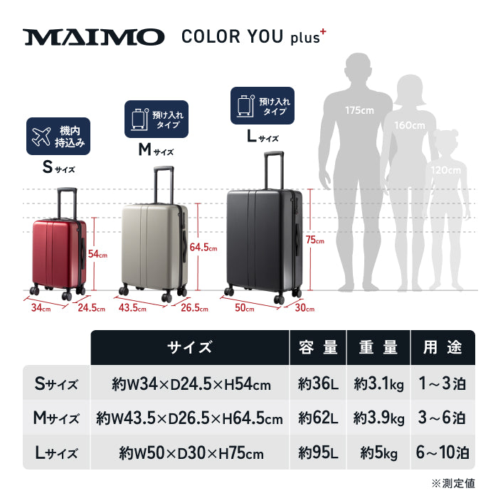 【新品】MAIMO COLOR YOU plus Lサイズ キャリーケース 進化した多機能スーツケース】COLOR YOU plus -カラーユープラス