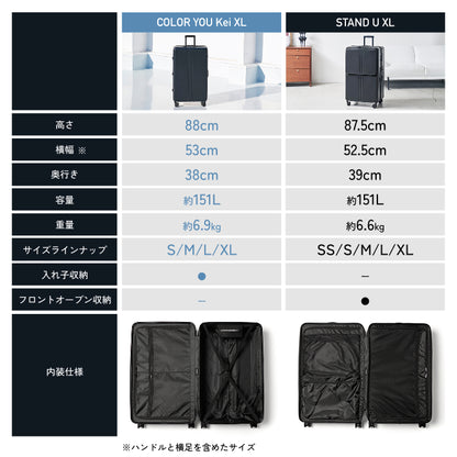 たっぷり入るのに軽やか。次の旅はXLと始めよう。COLOR YOU Kei XL